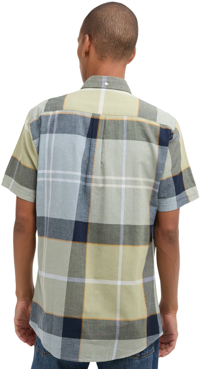 Barbour Chemisette tartan bleu jaune coton Barbour Homme MSH5469 TN37 Divers