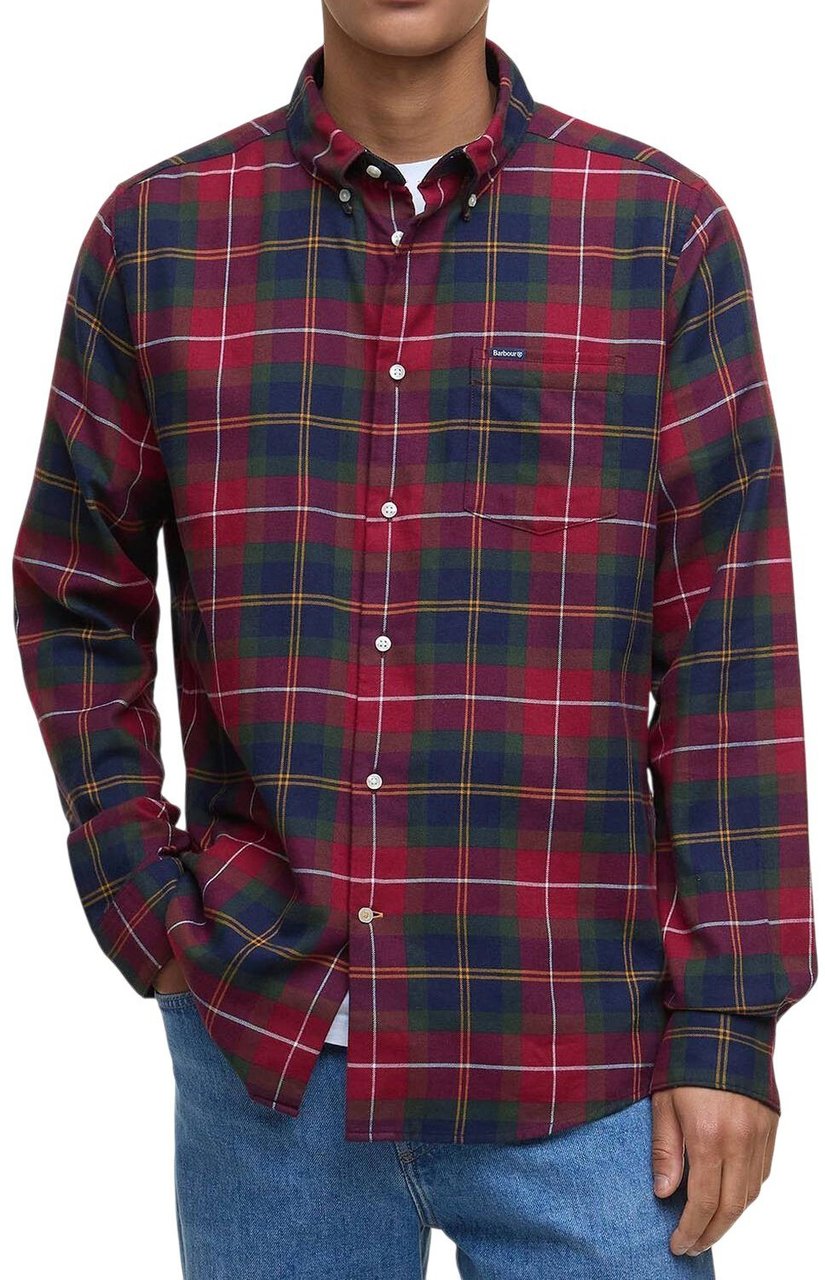 Barbour Chemise tartan rouge vert FortRose flanelle MSH4991 TN69 Barbour homme Divers