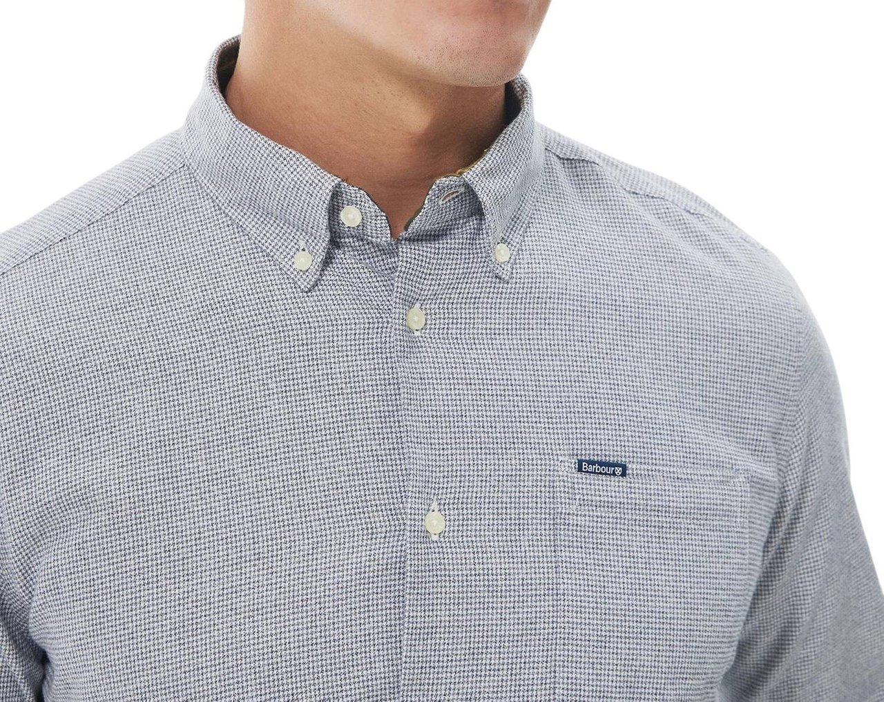 Barbour Chemise pied de poussin flanelle blanc bleu Turner MSH5367 NY91 Divers