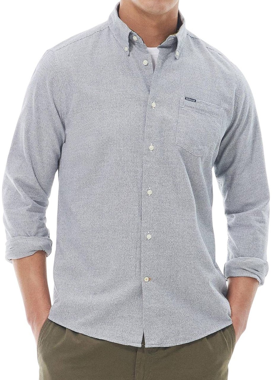 Barbour Chemise pied de poussin flanelle blanc bleu Turner MSH5367 NY91 Divers