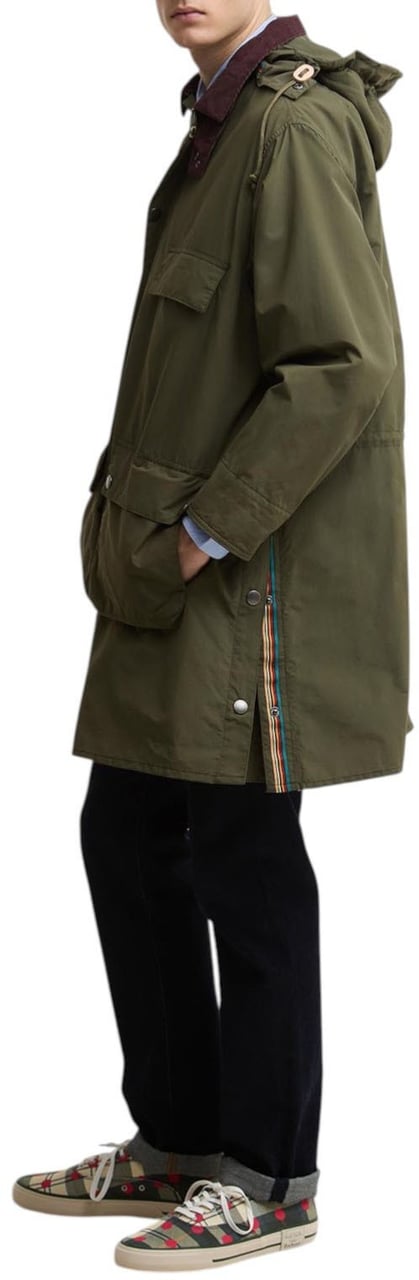 Barbour Trench Parka capuche fentes côtés baya MCA1127 OL52 Paul Smith loves Barbour homme Divers