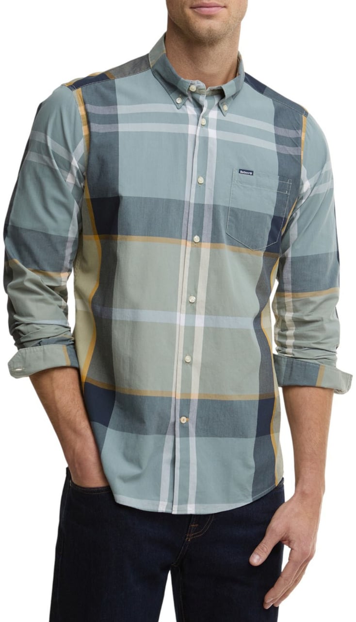 Barbour Chemise tartan bleu jaune Barbour Homme MSH5071 TN37 Divers