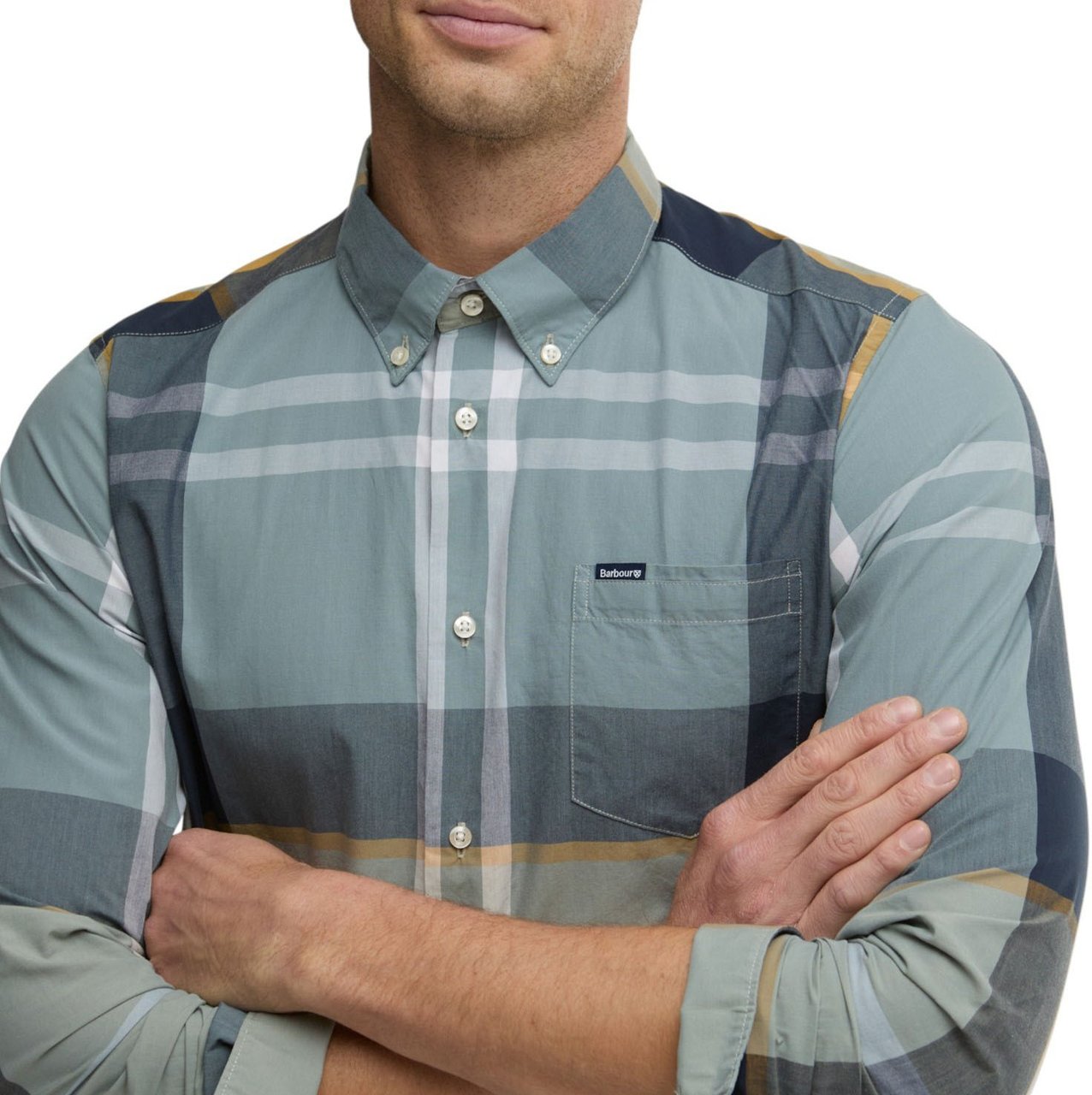 Barbour Chemise tartan bleu jaune Barbour Homme MSH5071 TN37 Divers