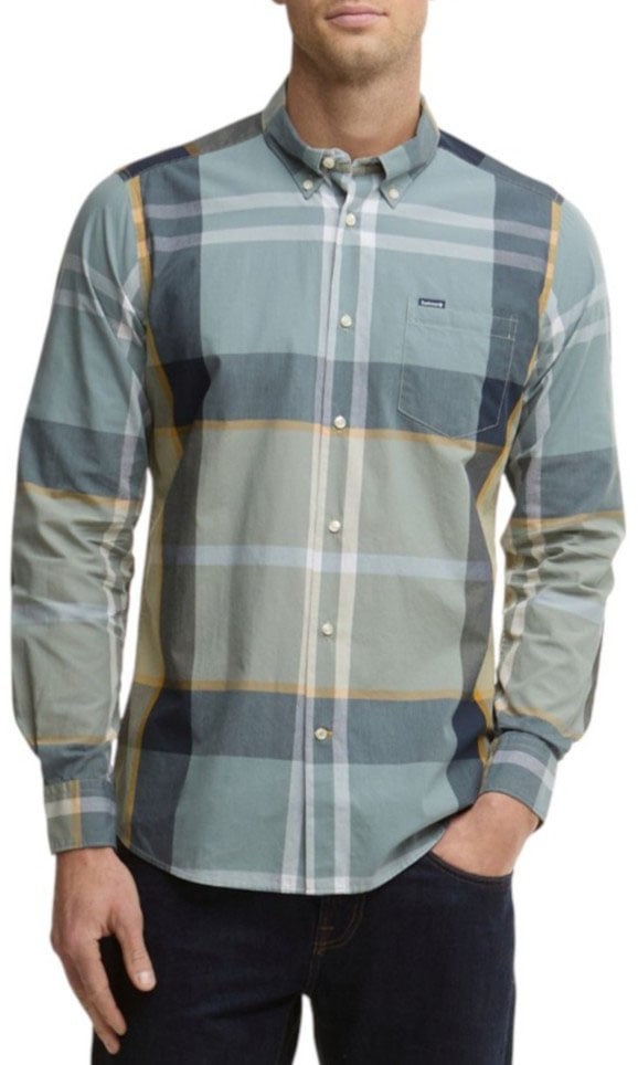 Barbour Chemise tartan bleu jaune Barbour Homme MSH5071 TN37 Divers