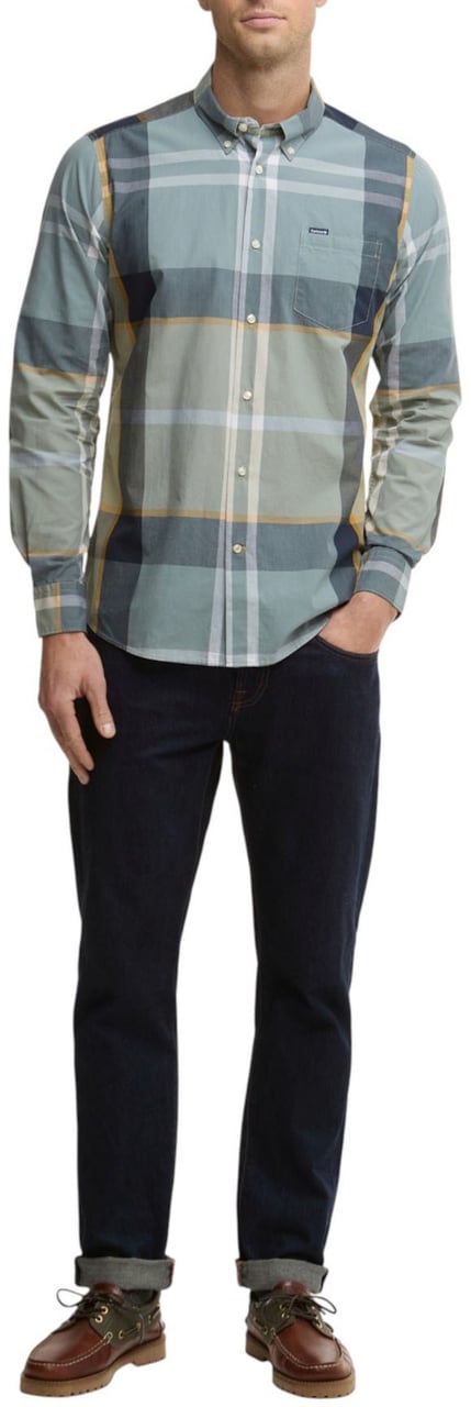 Barbour Chemise tartan bleu jaune Barbour Homme MSH5071 TN37 Divers