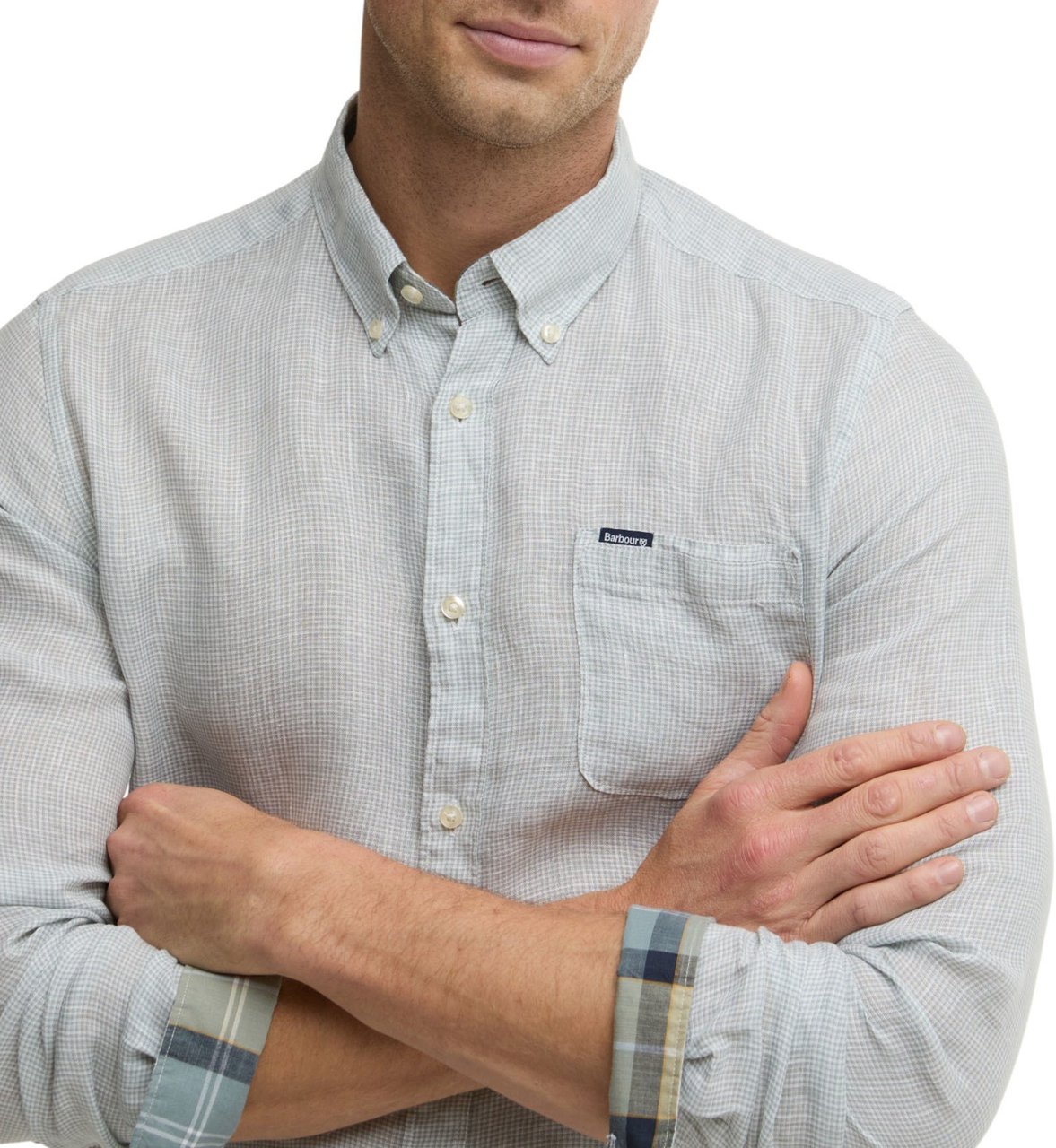 Barbour Chemise vichy lin vert clair tartan Barbour Homme MSH5325 BU64 Divers