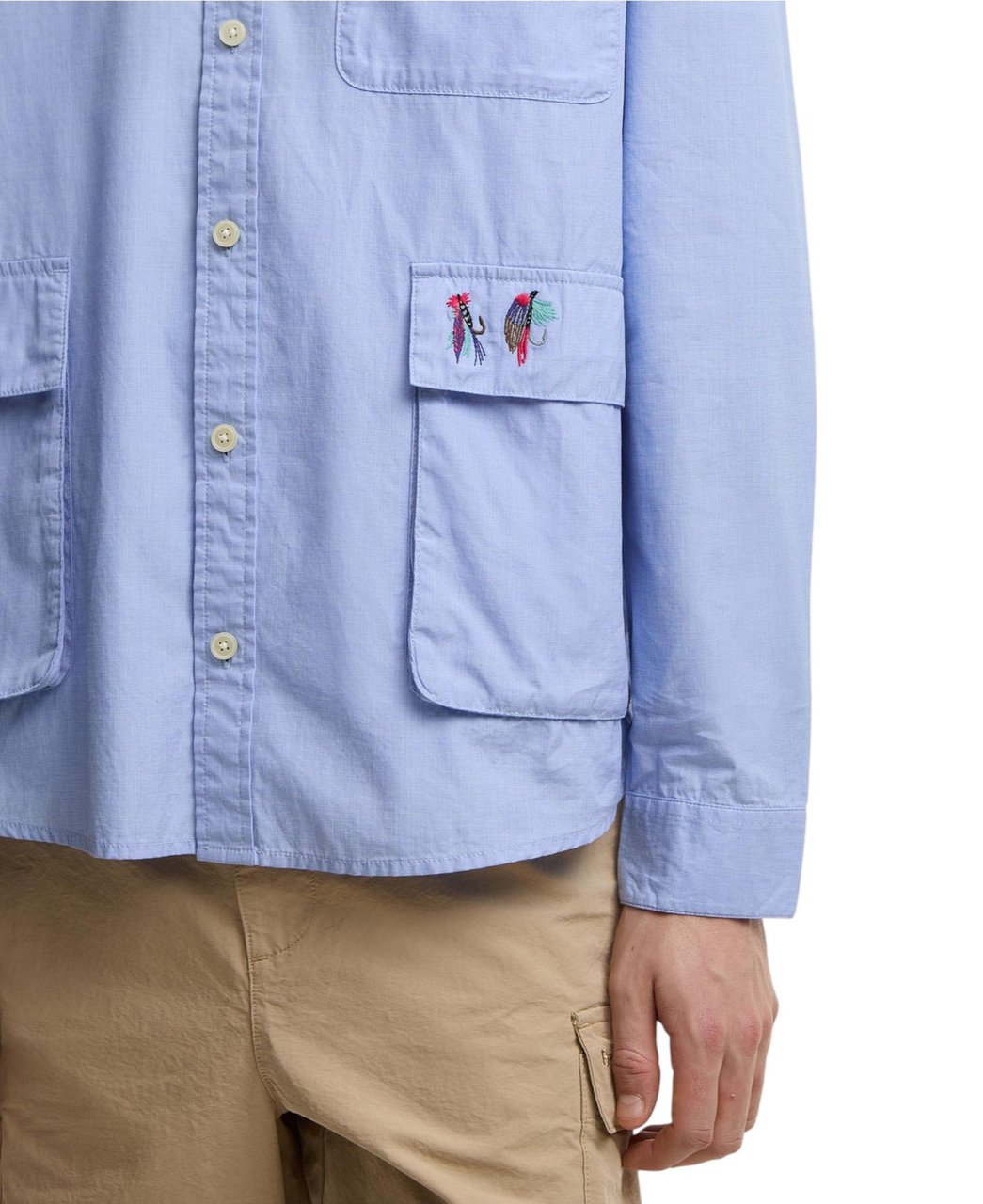 Barbour Chemise poches plaquées ciel brodée hameçons Paul Smith loves Barbour MSH5782 BL54 homme Divers