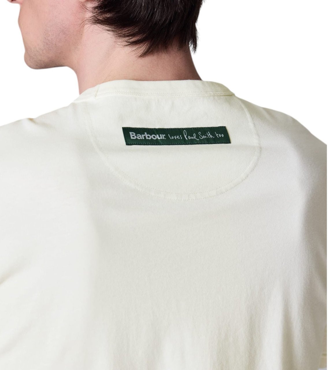 Barbour T-shirt blanc print glace bleue Paul Smith Loves Barbour homme MTS1613 WH32 Wit