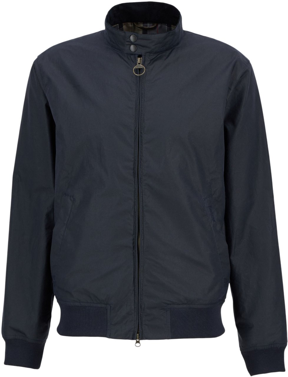 Barbour Blouson court Royston wax Navy col velours cognac Barbour Homme MWX1350 NY51 Blauw