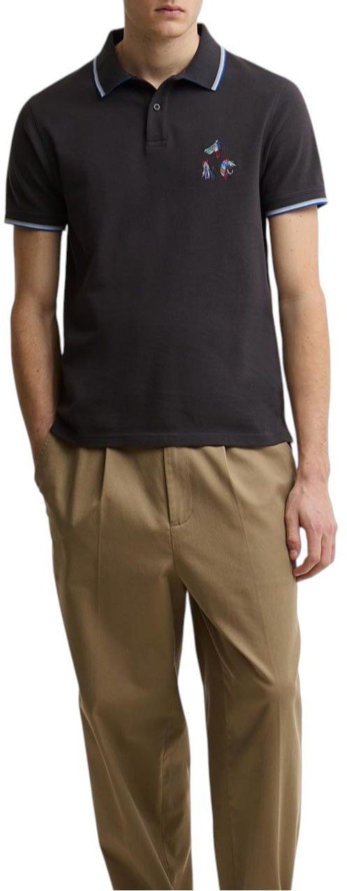 Barbour Polo marine liseré rayé hameçons Paul Smith loves Barbour Homme MML1555 NY74 Blauw