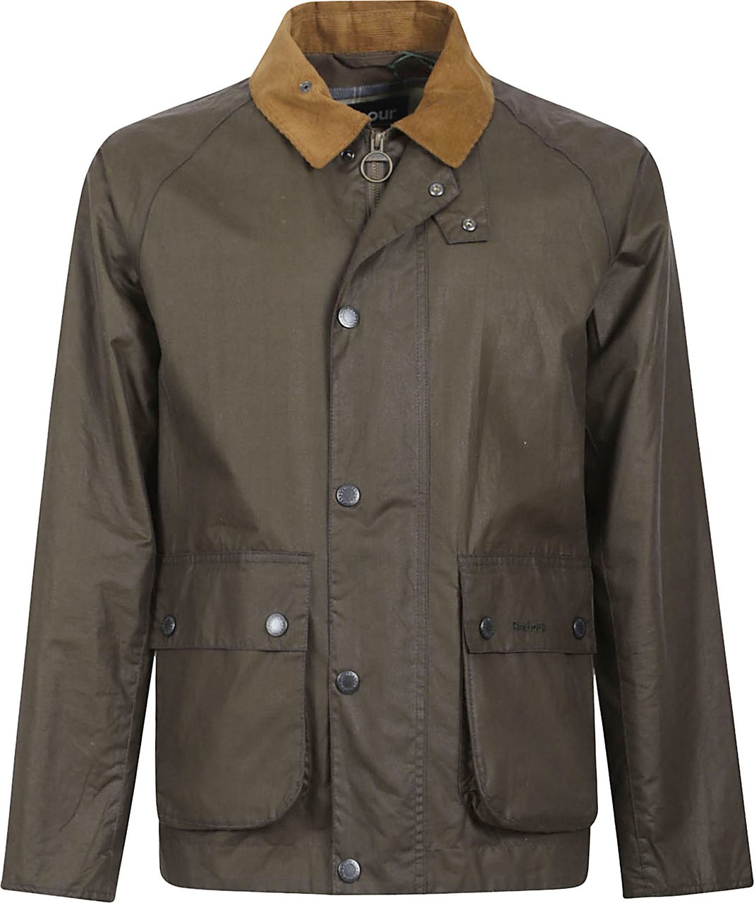 Barbour Waxed Cotton Jacket with Corduroy Collar Grijs