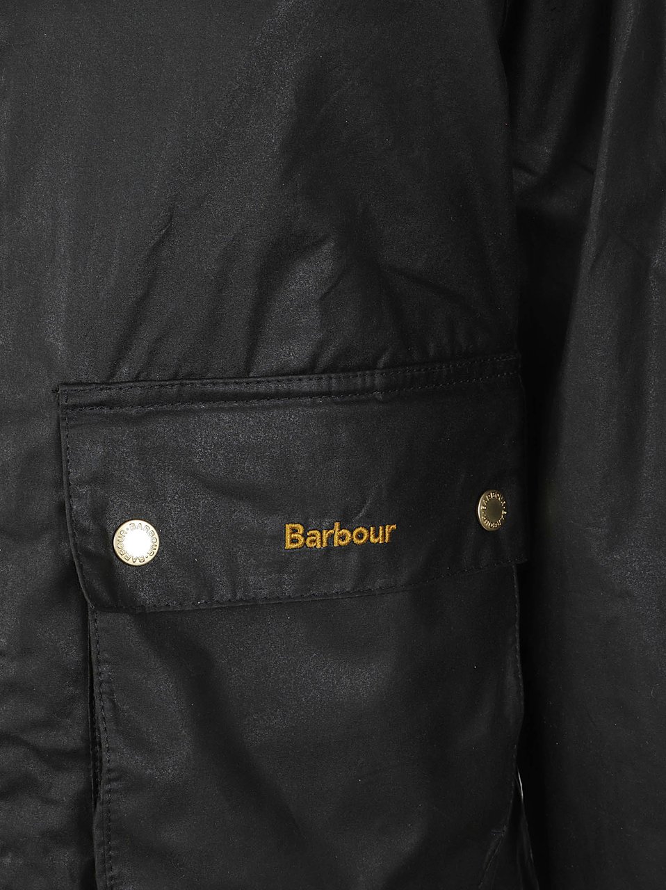 Barbour Cropped Waxed Cotton Jacket with Tartan Lining Zwart