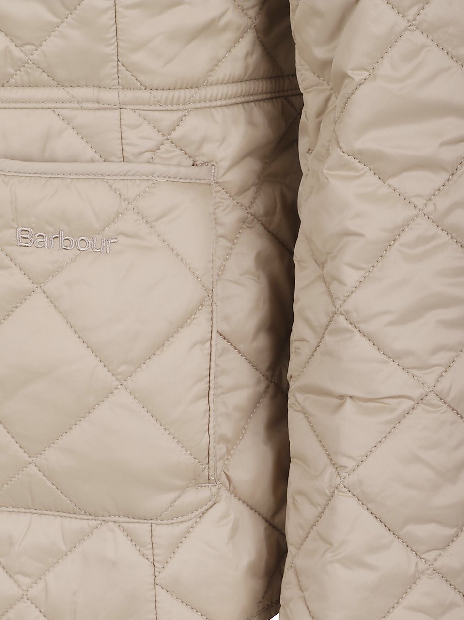 Barbour Quilted Jacket with Corduroy Collar and Contrast Lining Neutraal