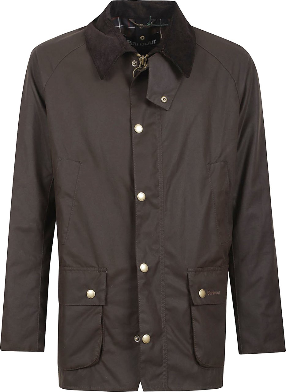 Barbour Classic Waxed Cotton Jacket with Corduroy Collar Zwart