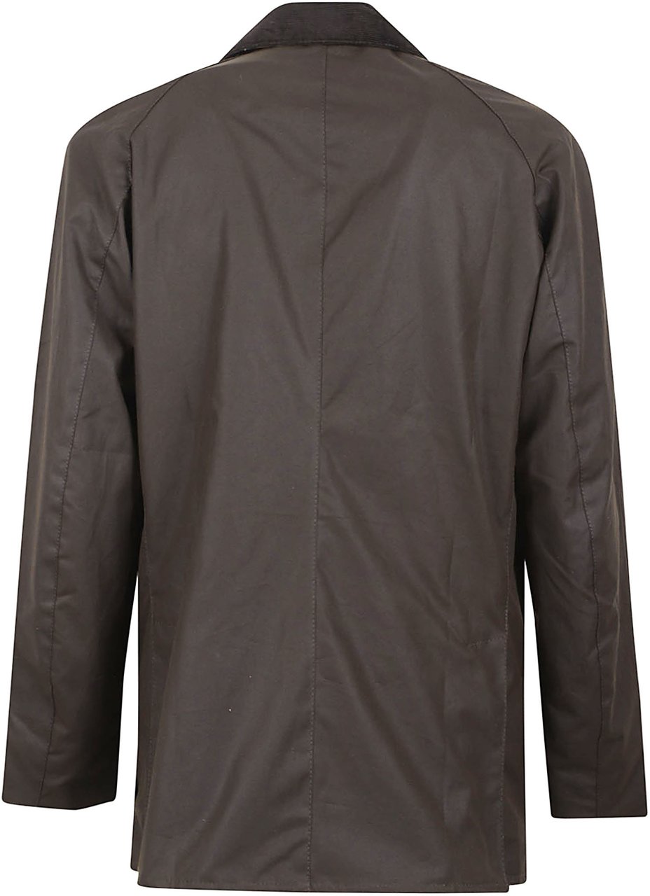 Barbour Classic Waxed Cotton Jacket with Corduroy Collar Zwart