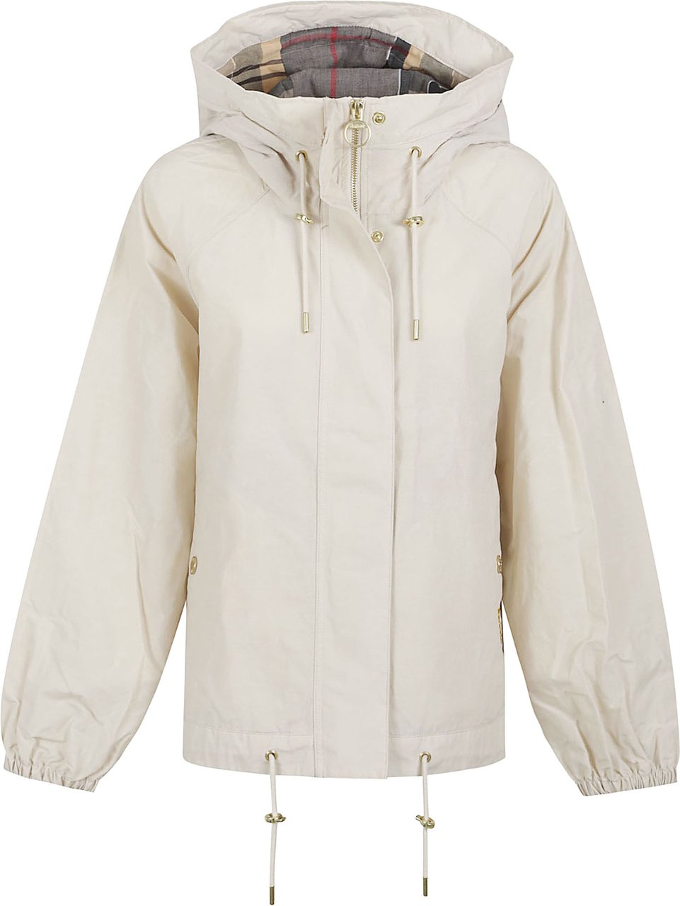Barbour Flared Lightweight Jacket with Tartan-Lined Hood Wit