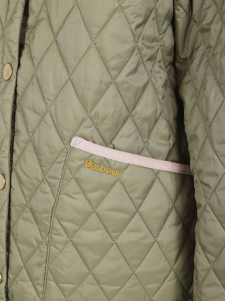 Barbour Diamond-Quilted Cropped Jacket with Corduroy Accents Grijs