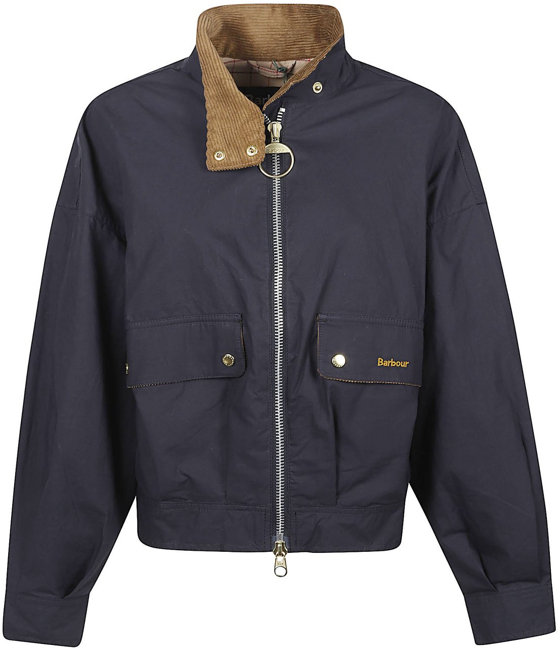 Barbour Cropped Black Casual Jacket Zwart