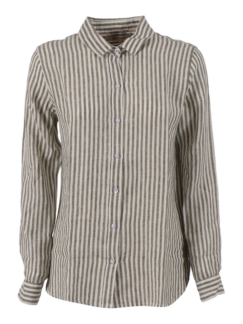 Barbour Marine Striped Linen Casual Shirt Neutraal