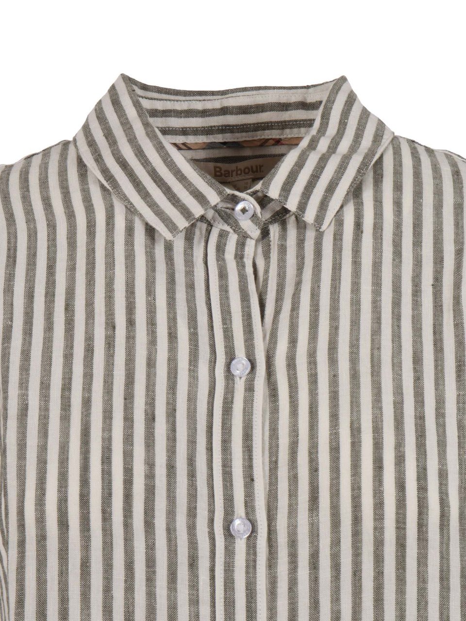 Barbour Marine Striped Linen Casual Shirt Neutraal