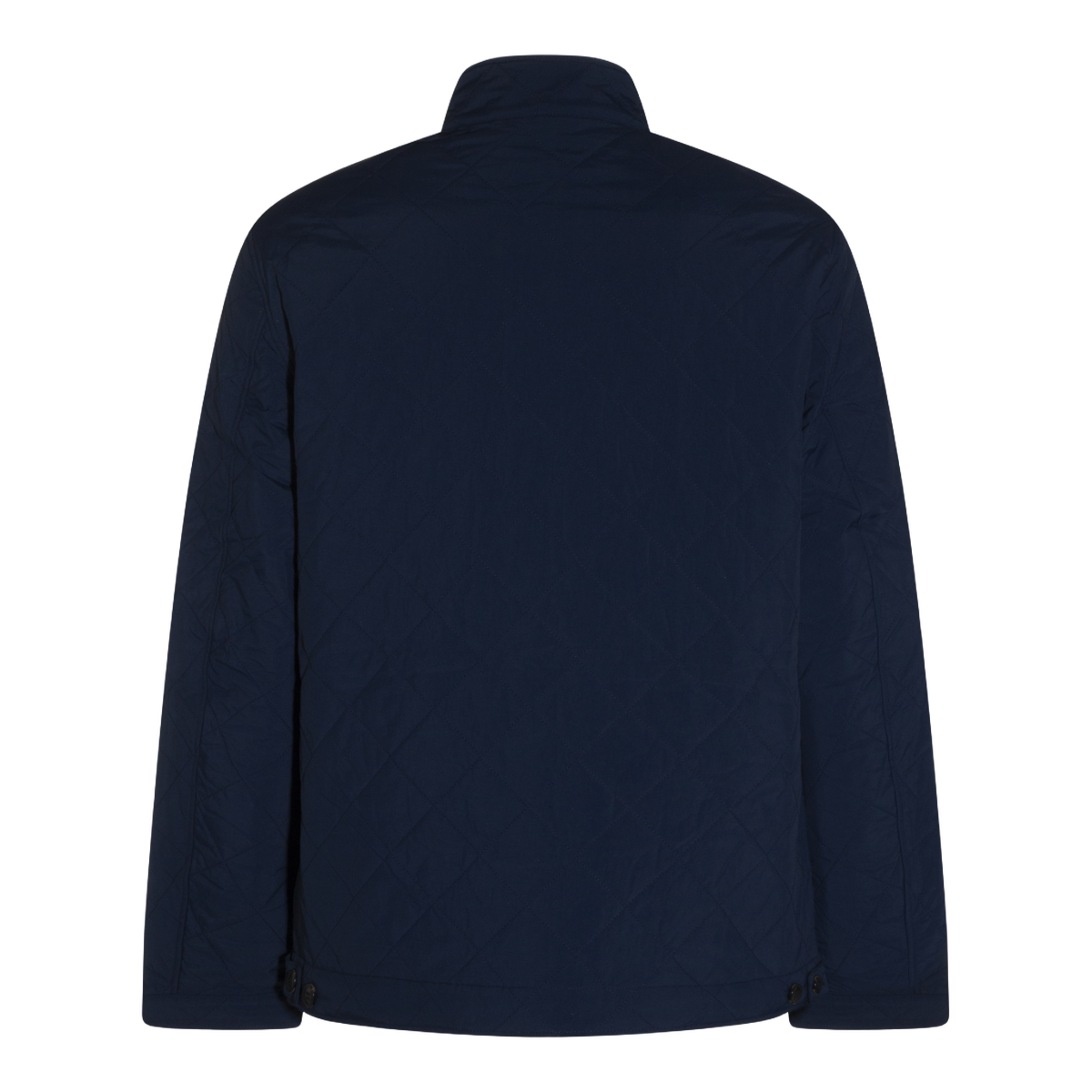 Barbour Quilted Blue Jacket With High Collar Blauw