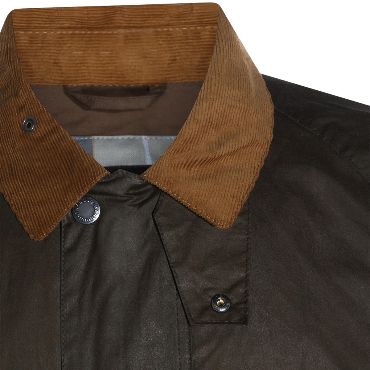 Barbour Classic Waxed Jacket with Corduroy Collar Bruin