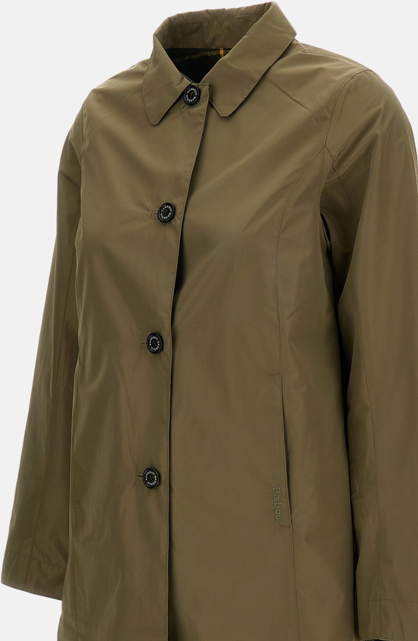 Barbour Babbity Green Reversible Showerproof Raincoat Groen