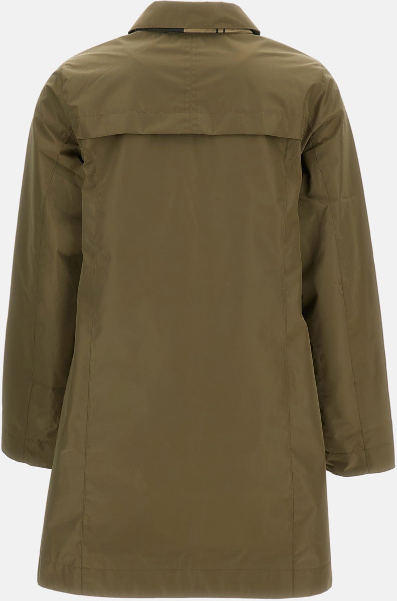Barbour Babbity Green Reversible Showerproof Raincoat Groen