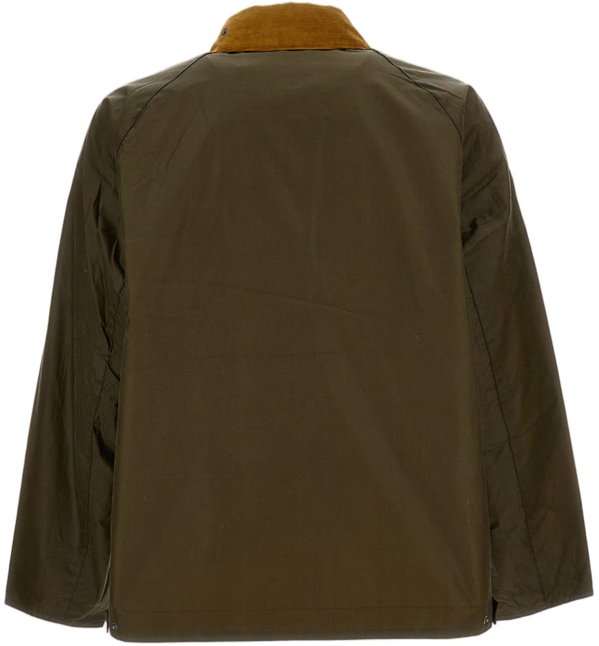 Barbour Waxed Cotton Bedale Jacket with Corduroy Collar Bruin