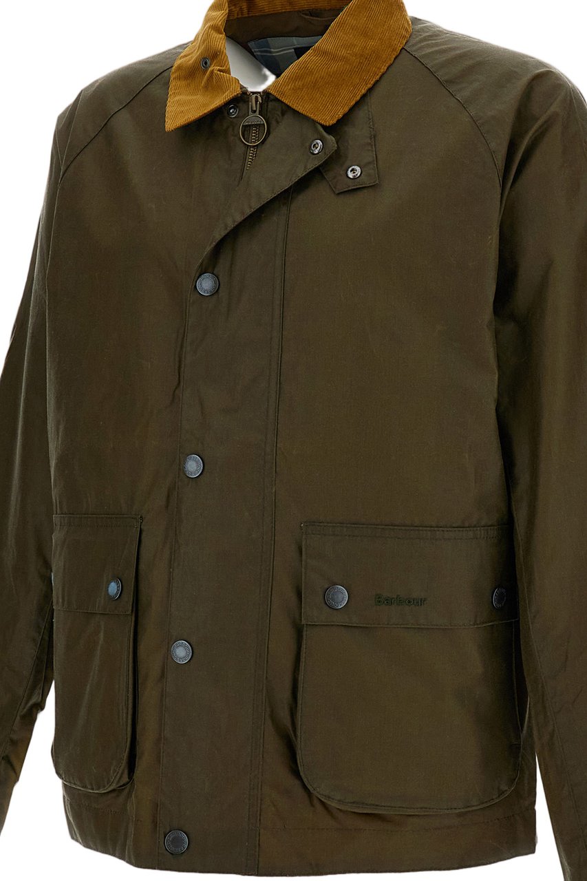 Barbour Waxed Cotton Bedale Jacket with Corduroy Collar Bruin
