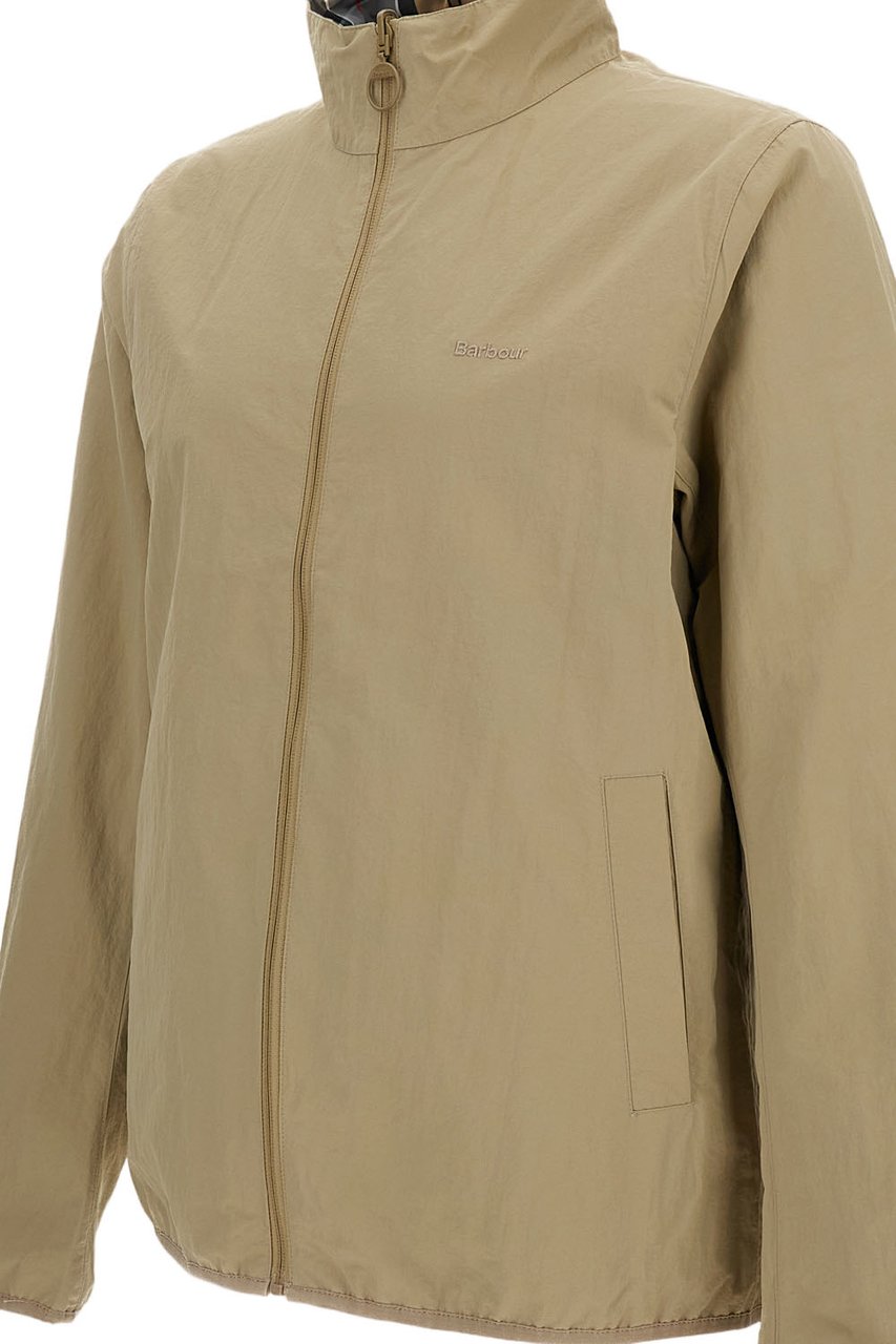 Barbour Reversible Korbel Beige Tartan Jacket Neutraal