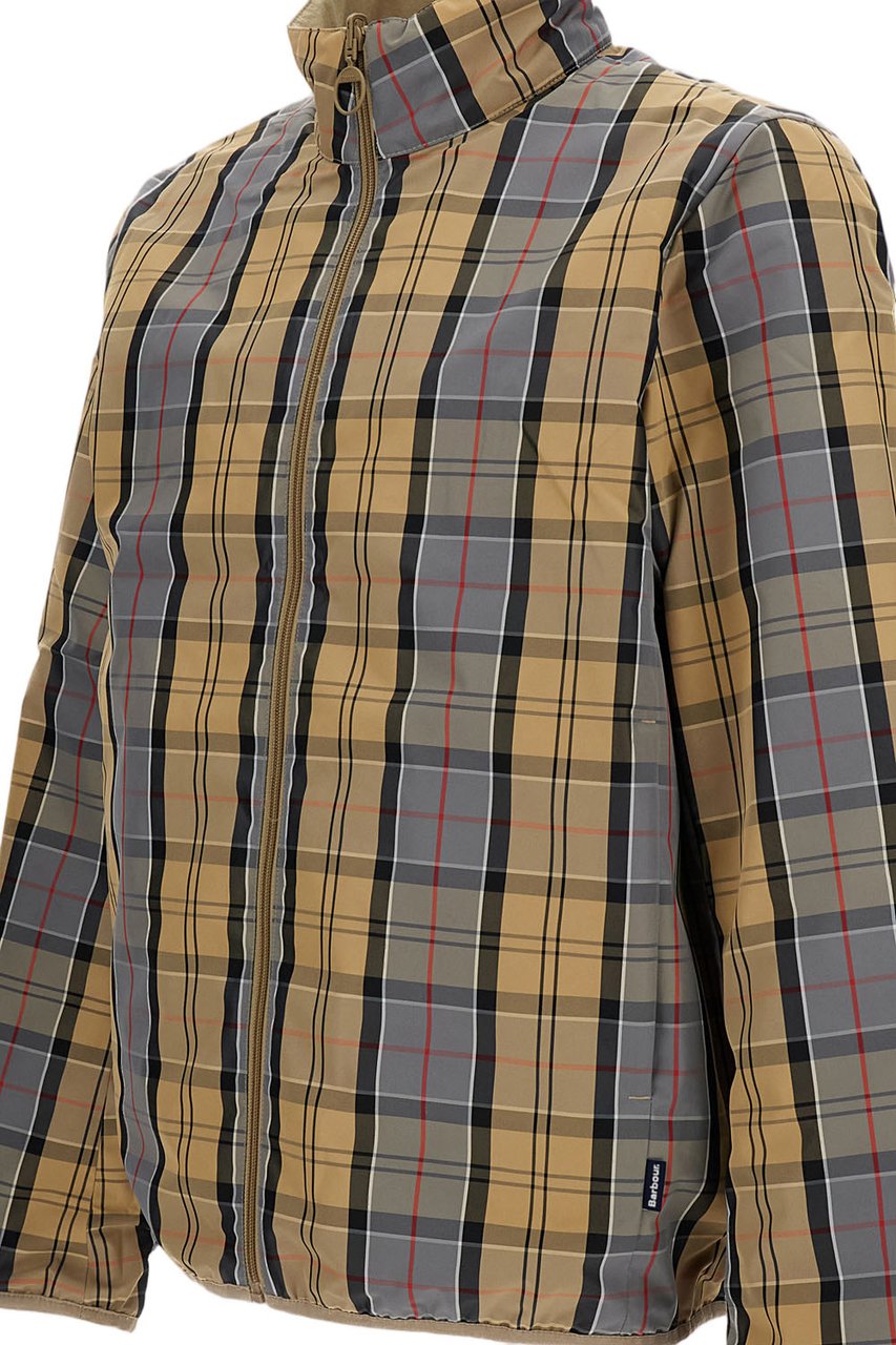 Barbour Reversible Korbel Beige Tartan Jacket Neutraal