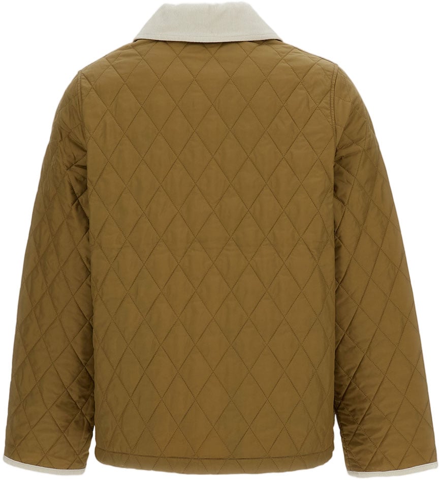 Barbour Liddesdale Style Quilted Jacket with Corduroy Accents Bruin