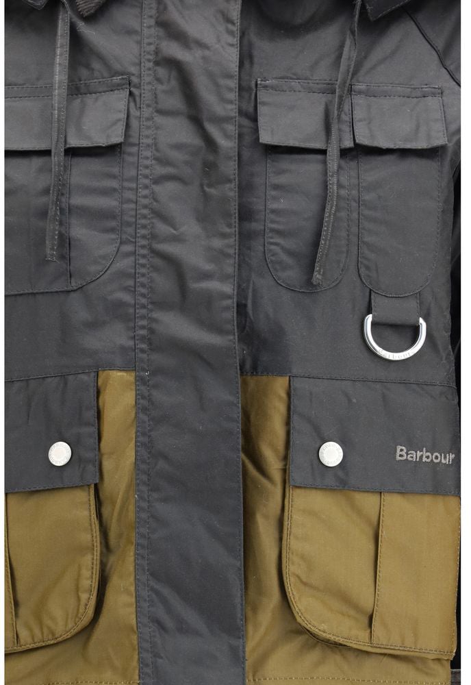 Barbour Barbour Black Cotton Full-Length Jacket Zwart