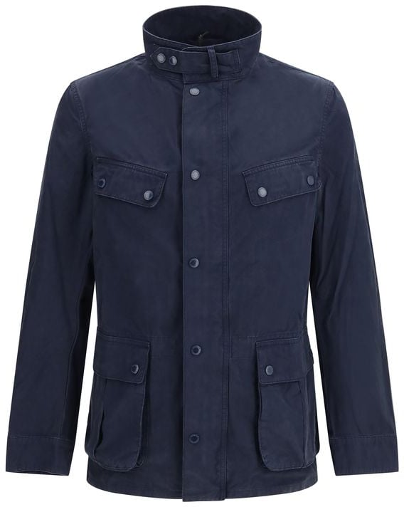 Barbour Barbour International Blue Cotton Full-Length Jacket Blauw