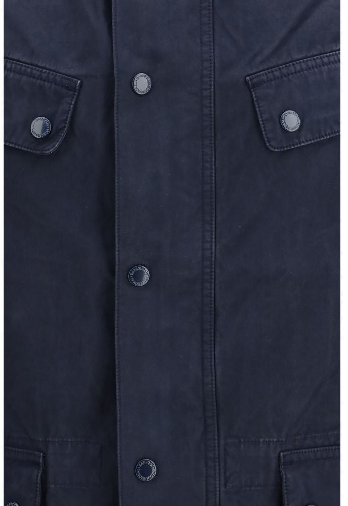 Barbour Barbour International Blue Cotton Full-Length Jacket Blauw