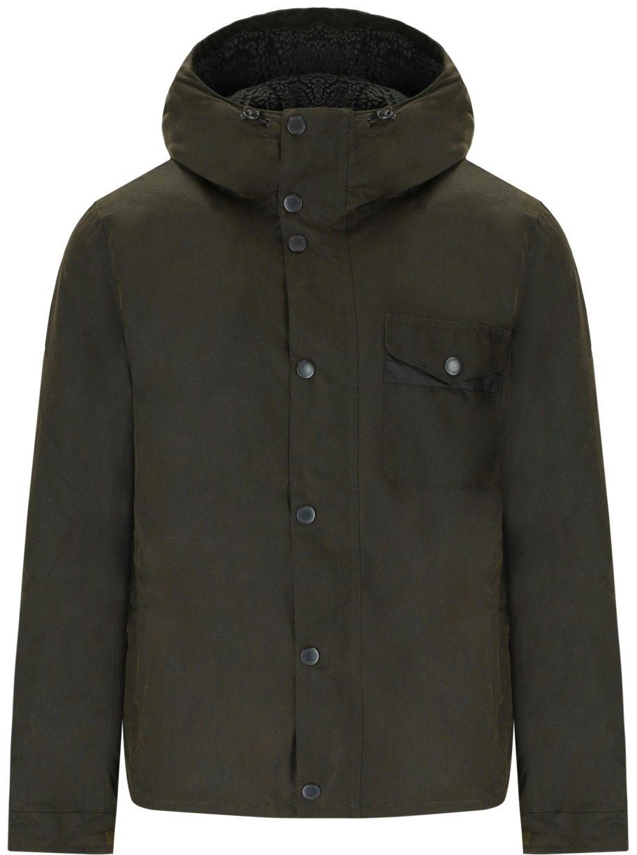 Barbour BARBOUR KEVLAR WAX OLIVE HOODED JACKET Groen