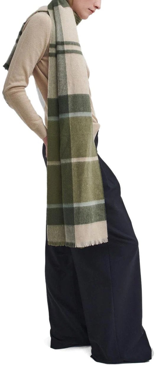 Barbour BARBOUR ROSEFIELD AND BEIGE SCARF Groen