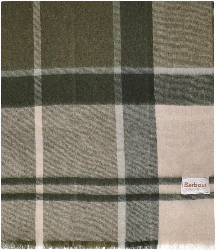 Barbour BARBOUR ROSEFIELD AND BEIGE SCARF Groen