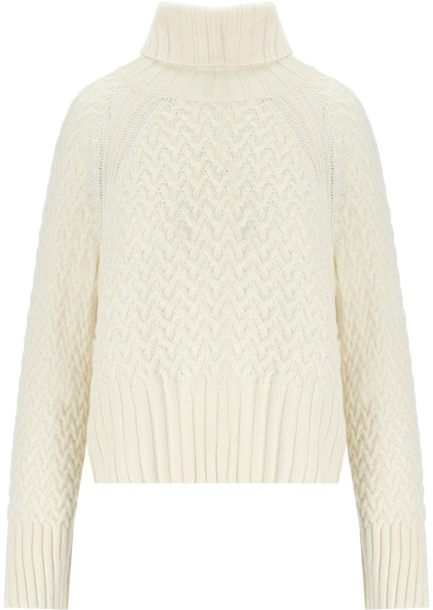 Barbour BARBOUR MALTON ECRU TURLENECK SWEATER Wit