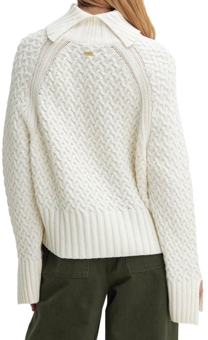 Barbour BARBOUR MALTON ECRU TURLENECK SWEATER Wit