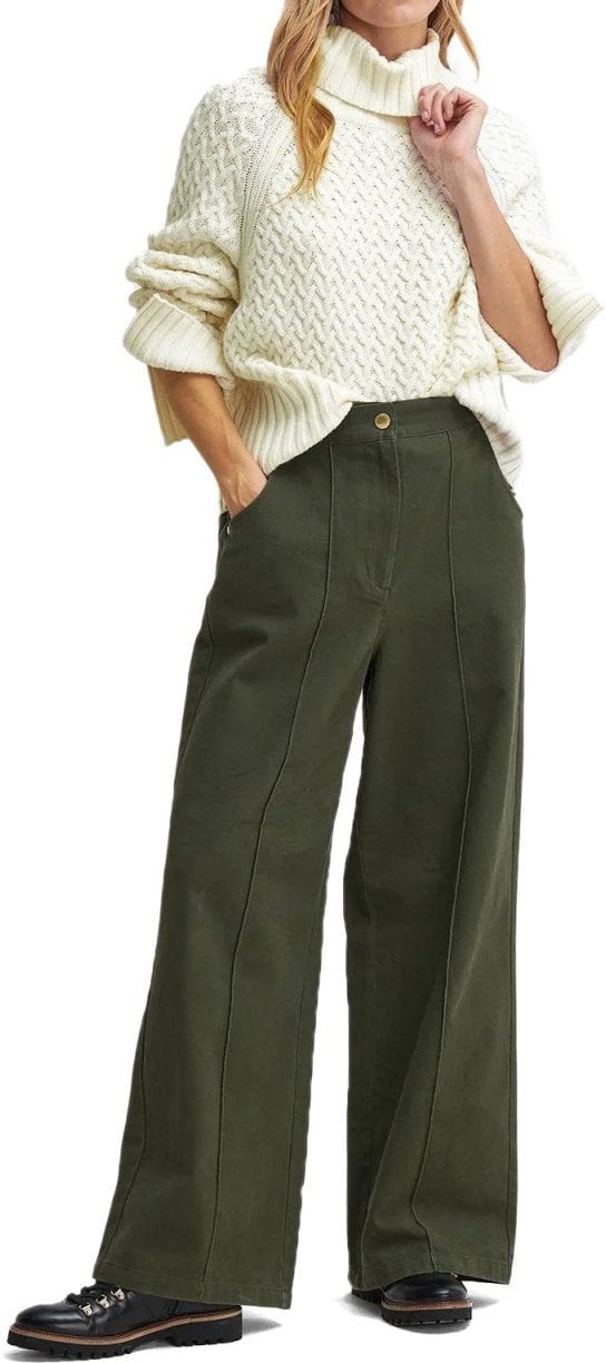 Barbour BARBOUR MALTON ECRU TURLENECK SWEATER Wit