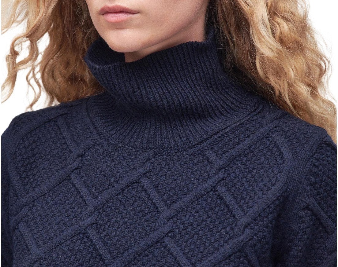 Barbour BARBOUR BURNE ROLL TURTLENECK SWEATER Blauw