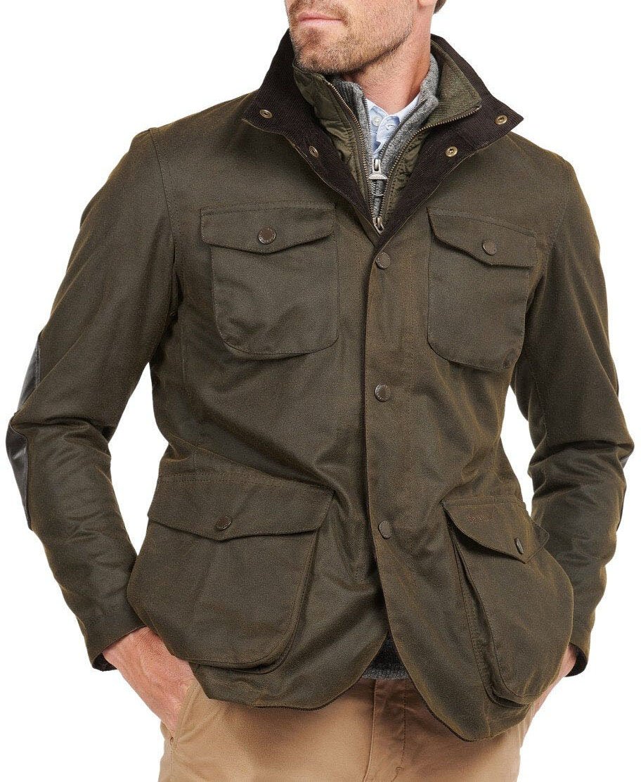 Barbour BARBOUR OGSTON WAX OLIVE JACKET Groen