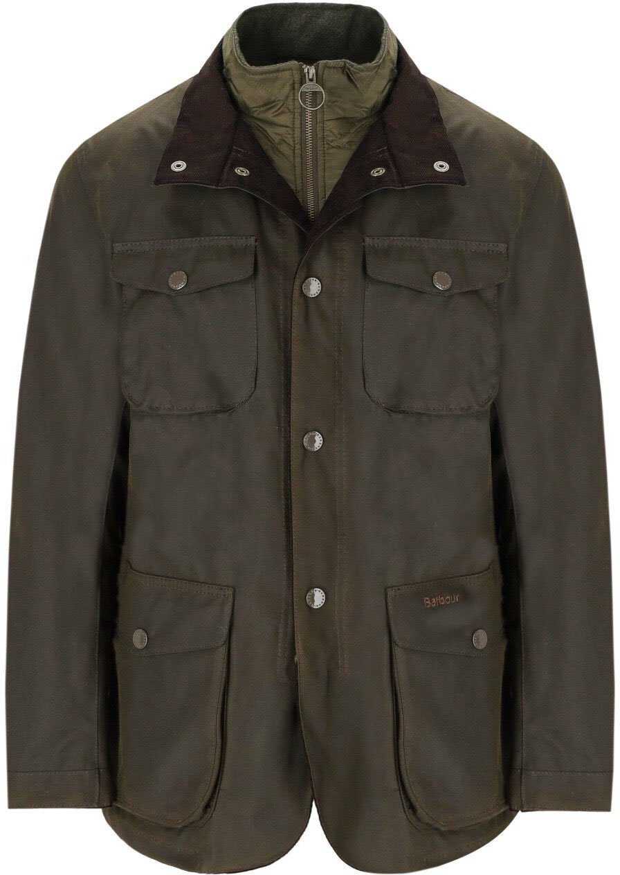 Barbour BARBOUR OGSTON WAX OLIVE JACKET Groen