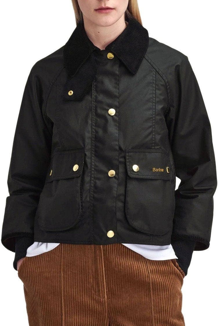 Barbour BARBOUR BEADNELL WAX CROPPED JACKET Zwart