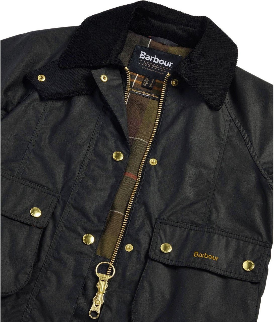Barbour BARBOUR BEADNELL WAX CROPPED JACKET Zwart