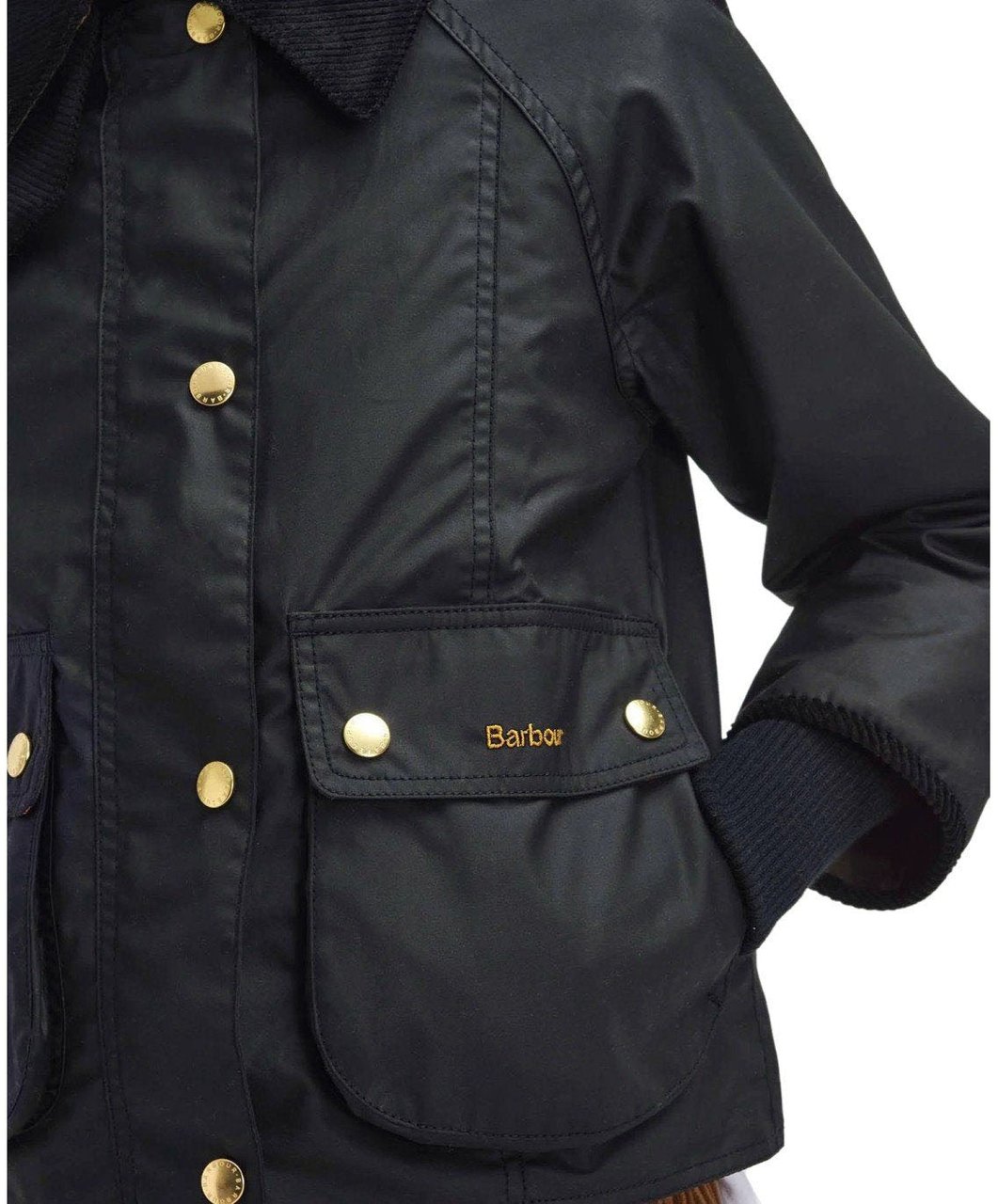 Barbour BARBOUR BEADNELL WAX CROPPED JACKET Zwart