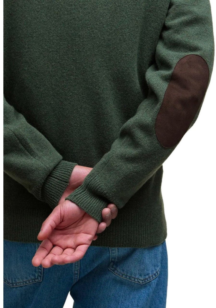 Barbour BARBOUR ESSENTIAL PATCH ZIP OLIVE CARDIGAN Groen
