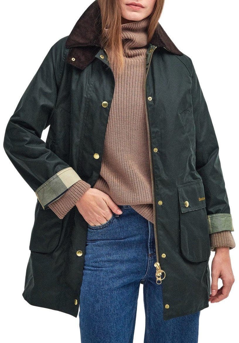Barbour BARBOUR BEADNELL SAGE LONG JACKET Groen